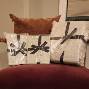 West Elm European Flax Linen Mini Waffle Duvet Cover & Shams